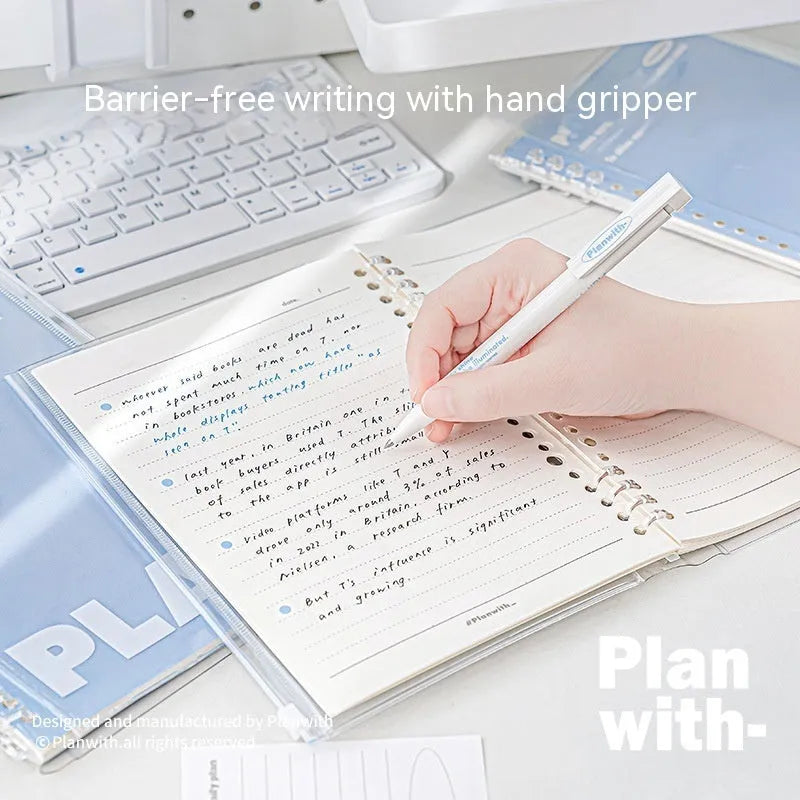 A5 spiral notebook with PVC cover in white or blue colour options