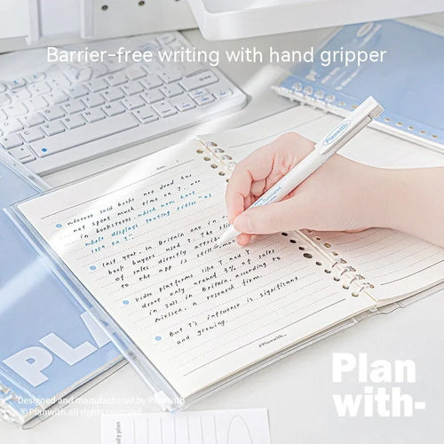 A5 spiral notebook with PVC cover in white or blue colour options