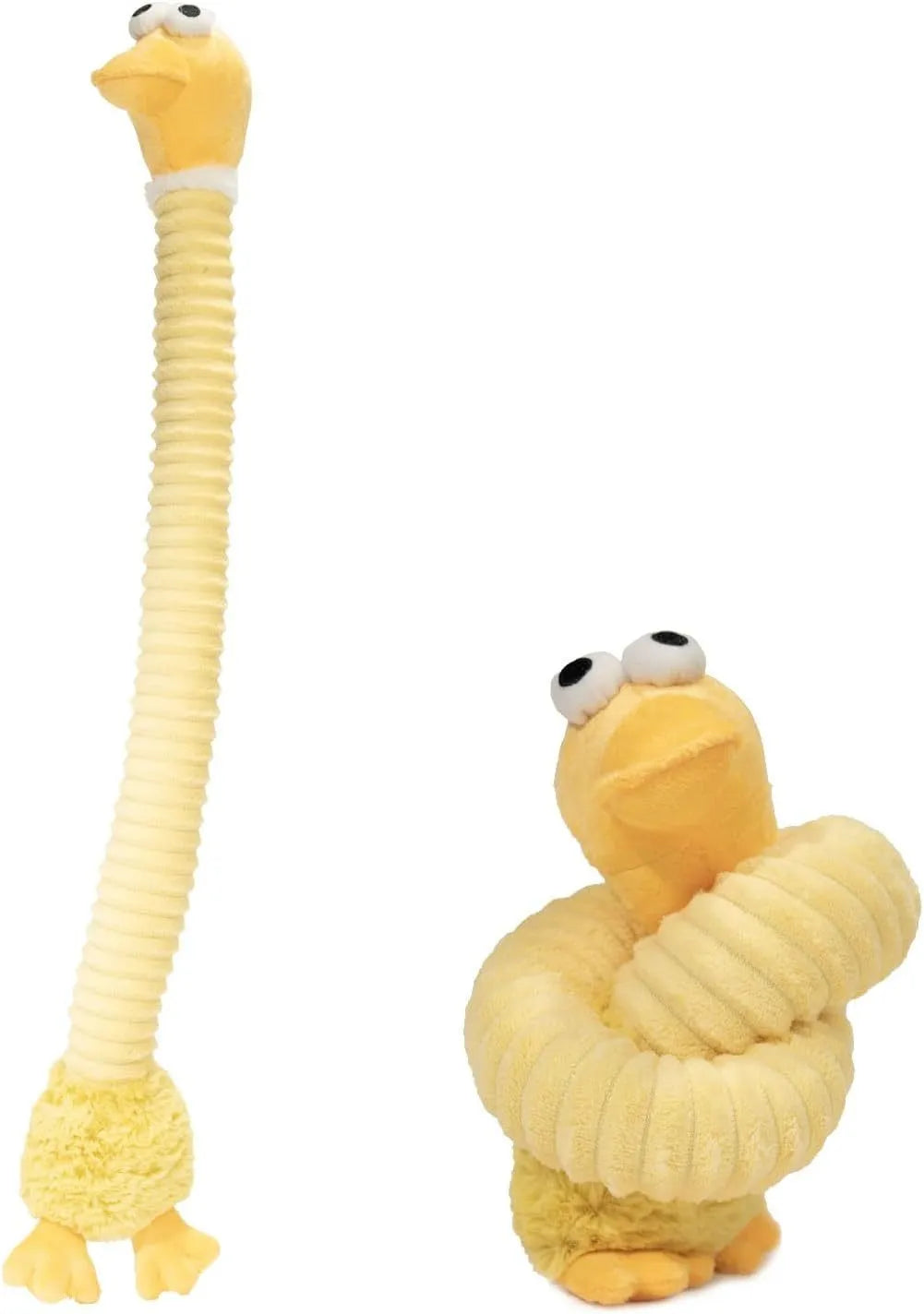 Plush stuffed squeaky crinkle dog toy in brown, gray or yellow colours for small medium large dogs
