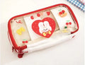 Transparent TPU pen case with heart design and rabbit cake pattern for stationery storage