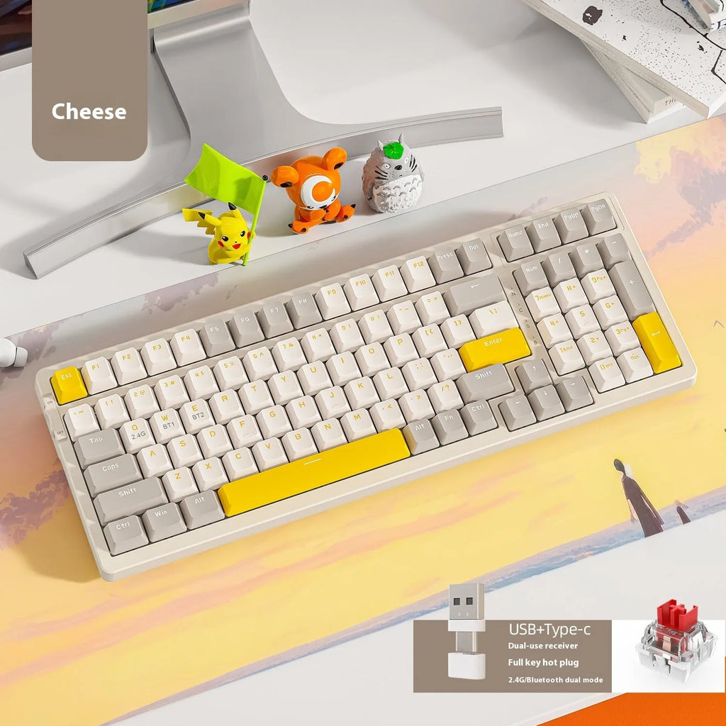 Free Wolf K96 Bluetooth dual-mode mechanical keyboard with red switches in four colour options