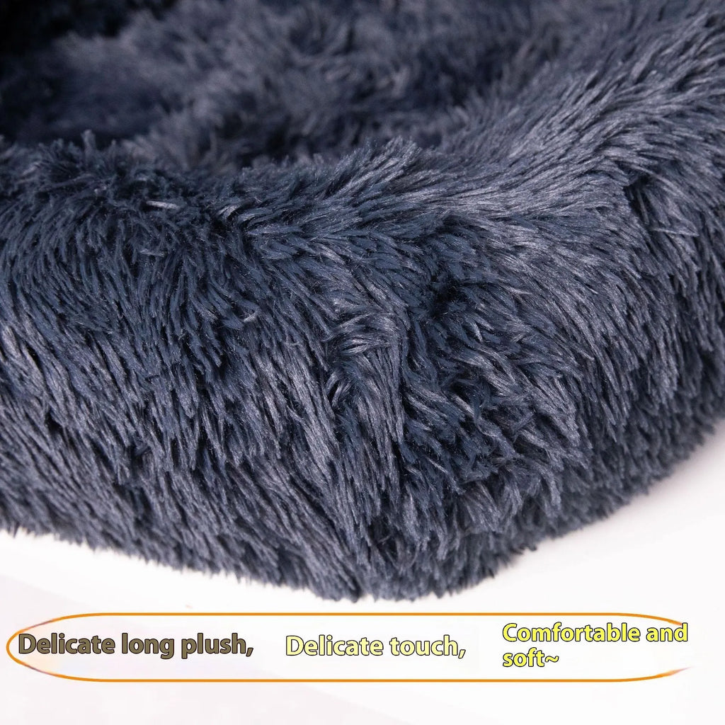 Winter thermal pet mat for car seats in beige and dark grey colours