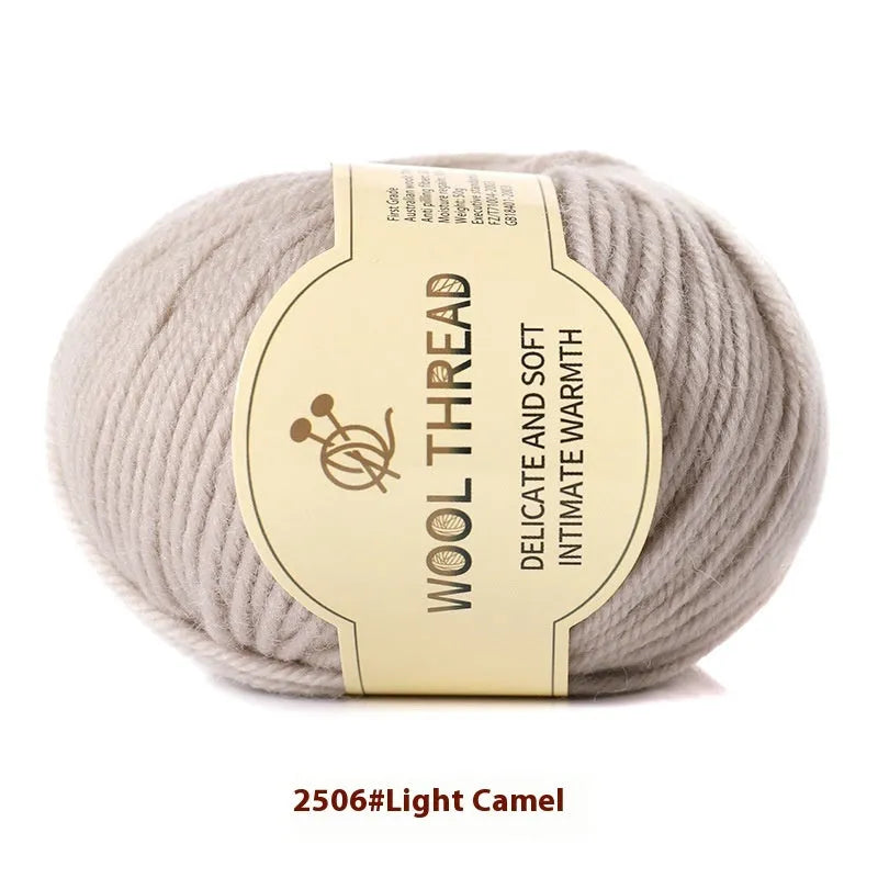 Roll of woolen knitting yarn thread for hand knitting with size 10 needles in various colour options