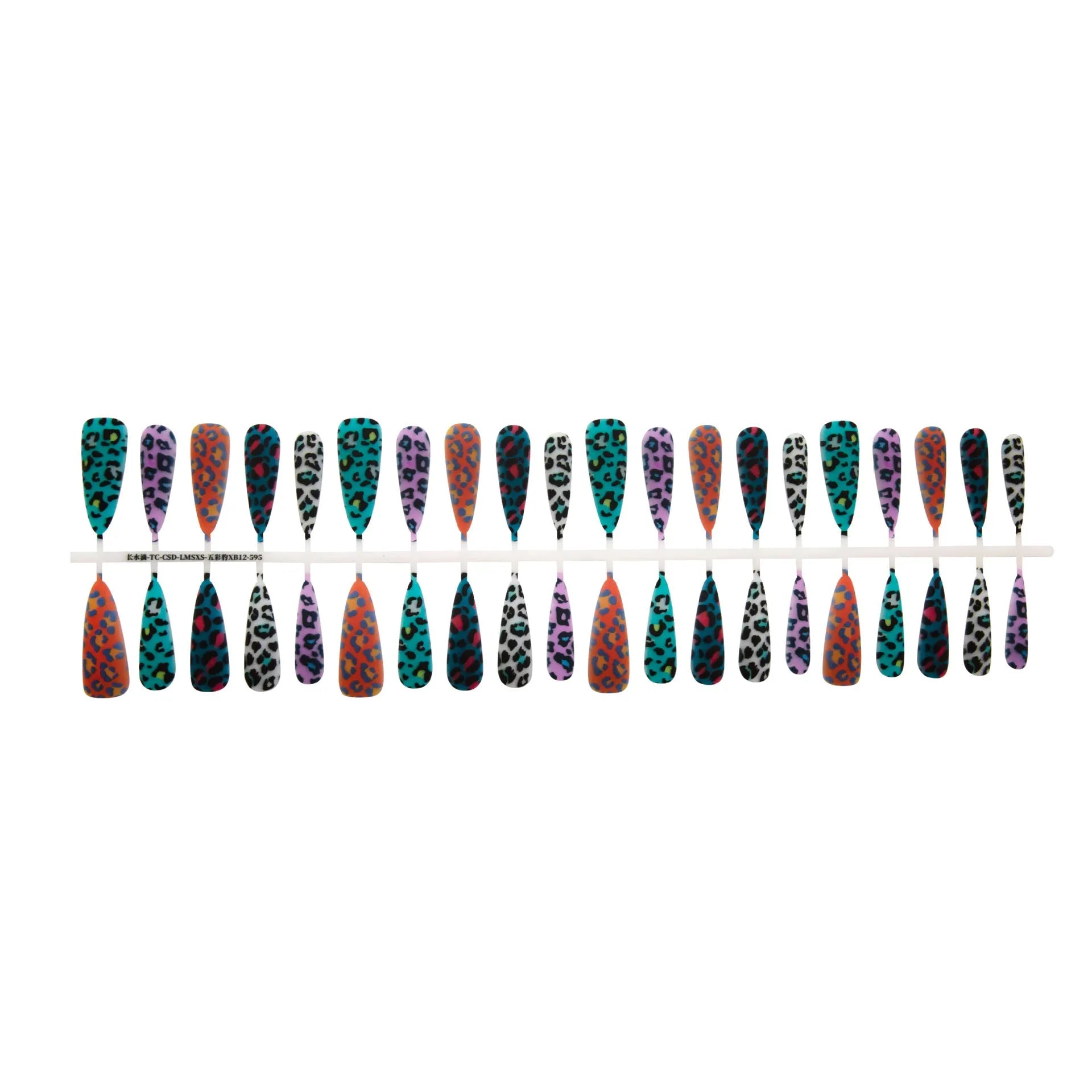 Creative Ripple French Leopard Print Armor nail stickers in colourful leopard pattern with ultra-thin seamless finish