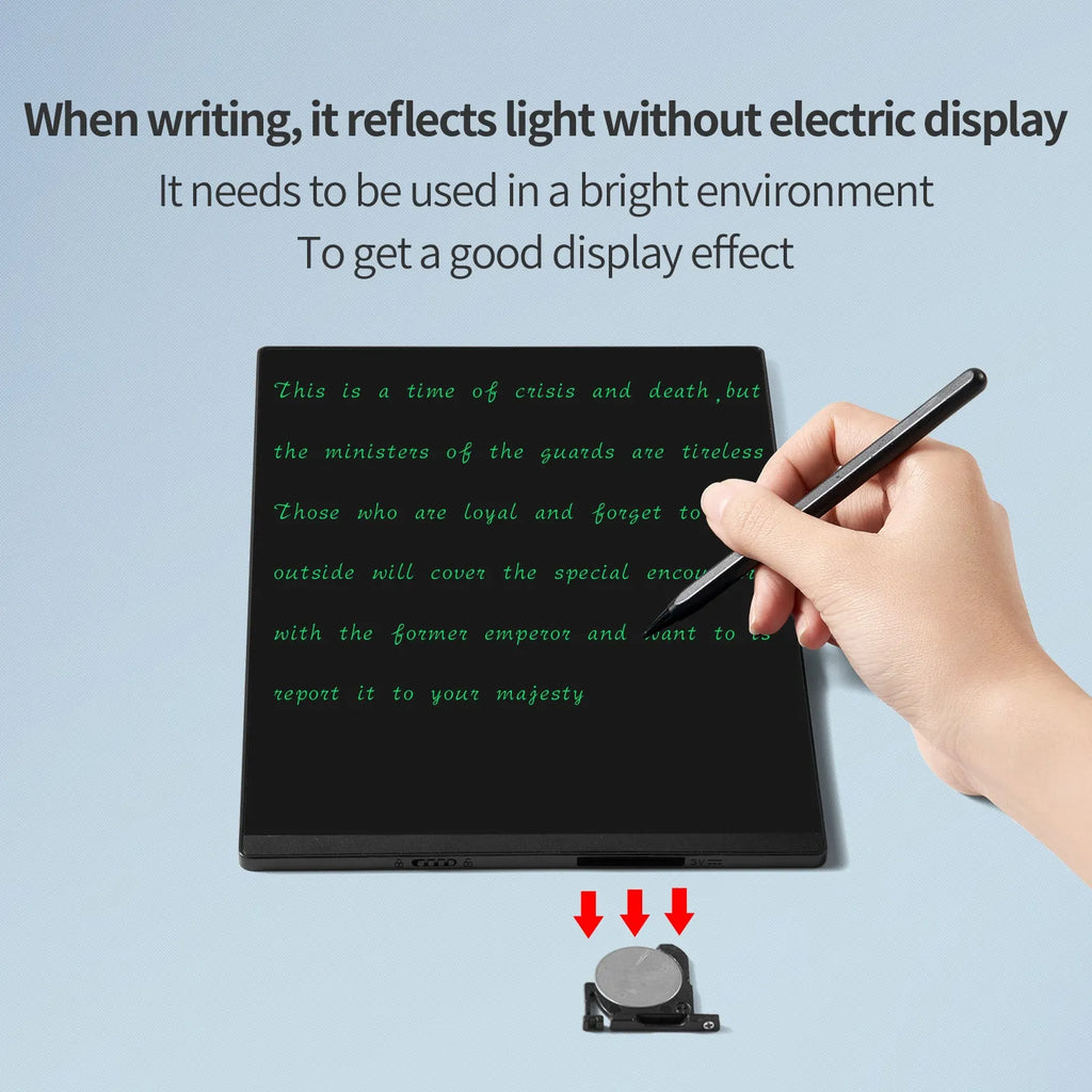 9.5 inch double sided LCD handwriting board with pen in black colour