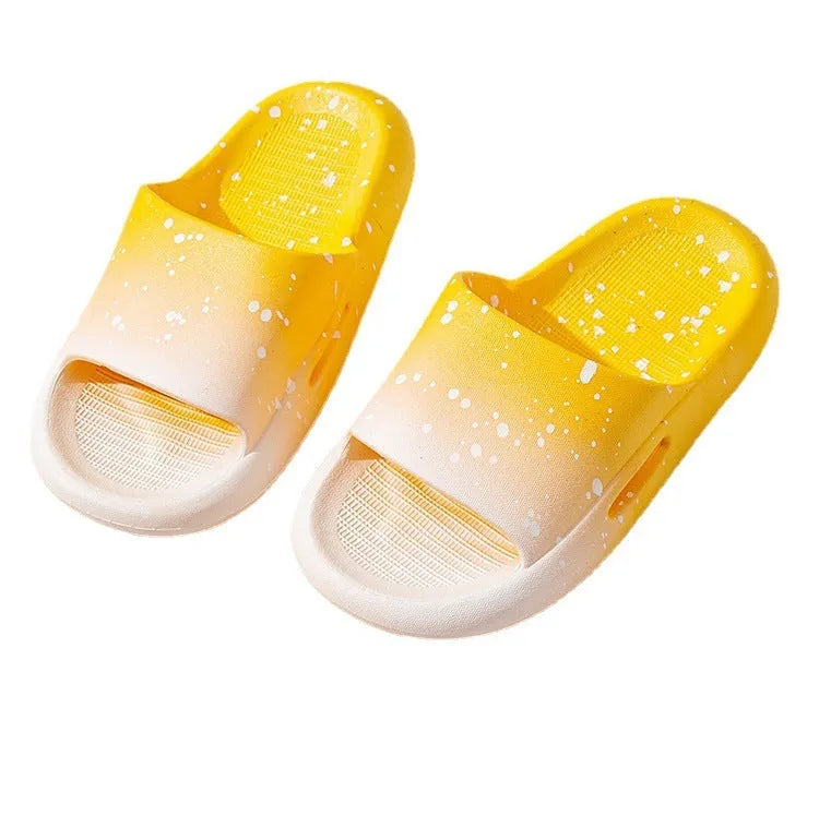 PVC gradient colour slippers for boys and girls with European American style and non-slip sole