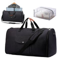 Folding duffel luggage bag in Oxford cloth with 36-55L capacity shown in dark blue colour