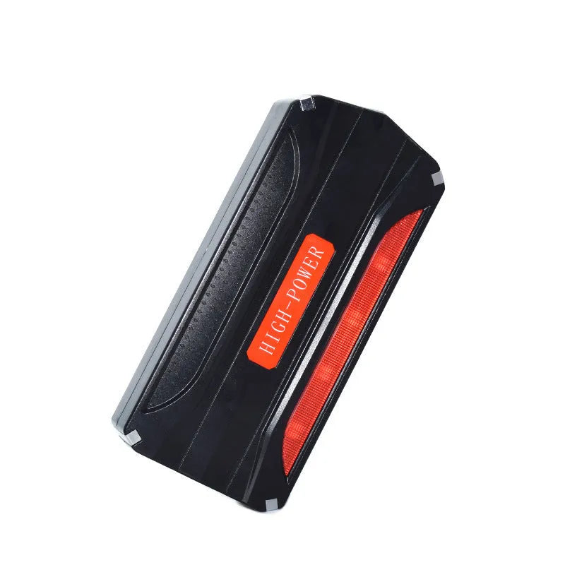 Black and red 12V vehicle emergency jump starter power pack with 7800mAh battery
