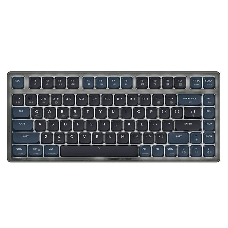 Ajazz AK832PRO mechanical keyboard with colour screen, green case, and RGB backlighting