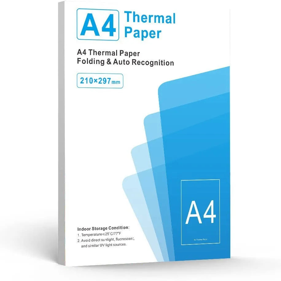 White A4 thermal printer paper in colour box packaging for commercial printing applications