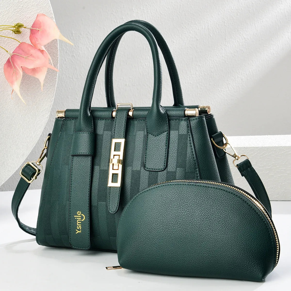 Round PU leather crossbody shoulder bag with adjustable strap in various colours
