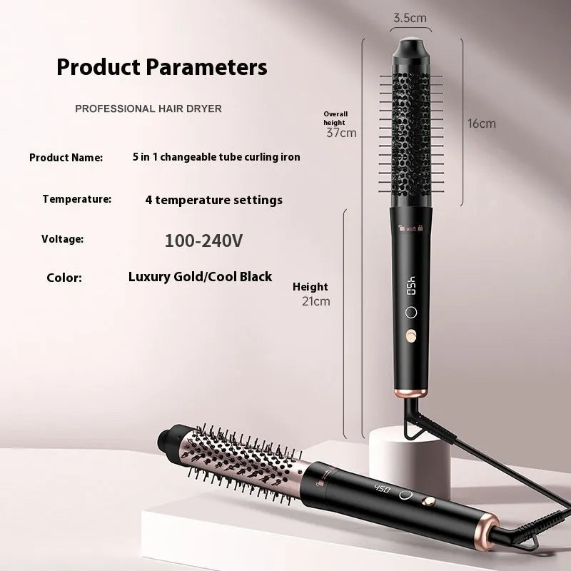 Automatic large wave hair curler in rose gold or black with 1000W power and worldwide voltage compatibility