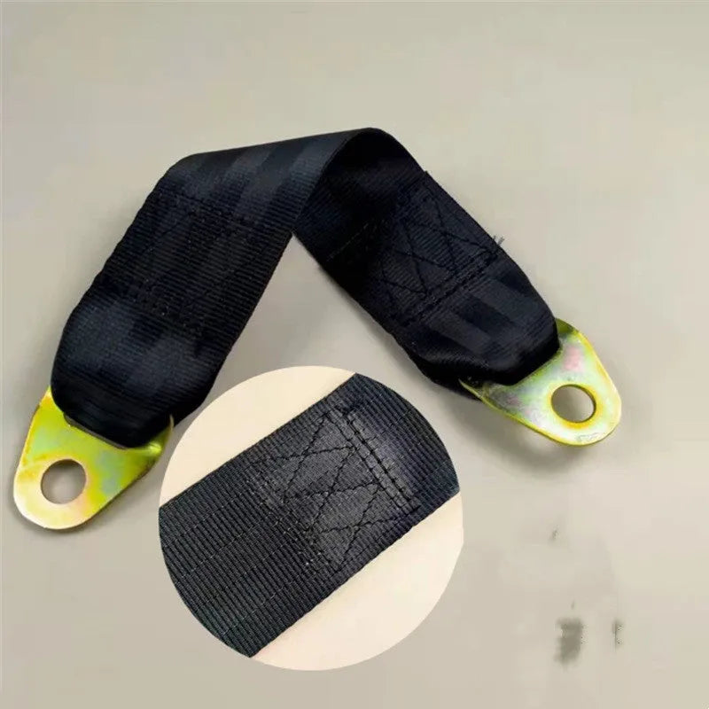 Polyester door fixing belt with metal screws and nuts for universal door latching and stopping.