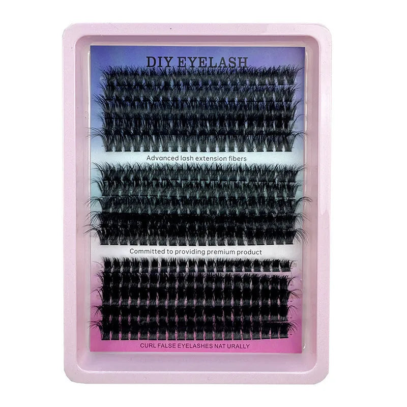 Large capacity false eyelashes box containing mixed messy style lashes with storage dimensions 13.7cm wide