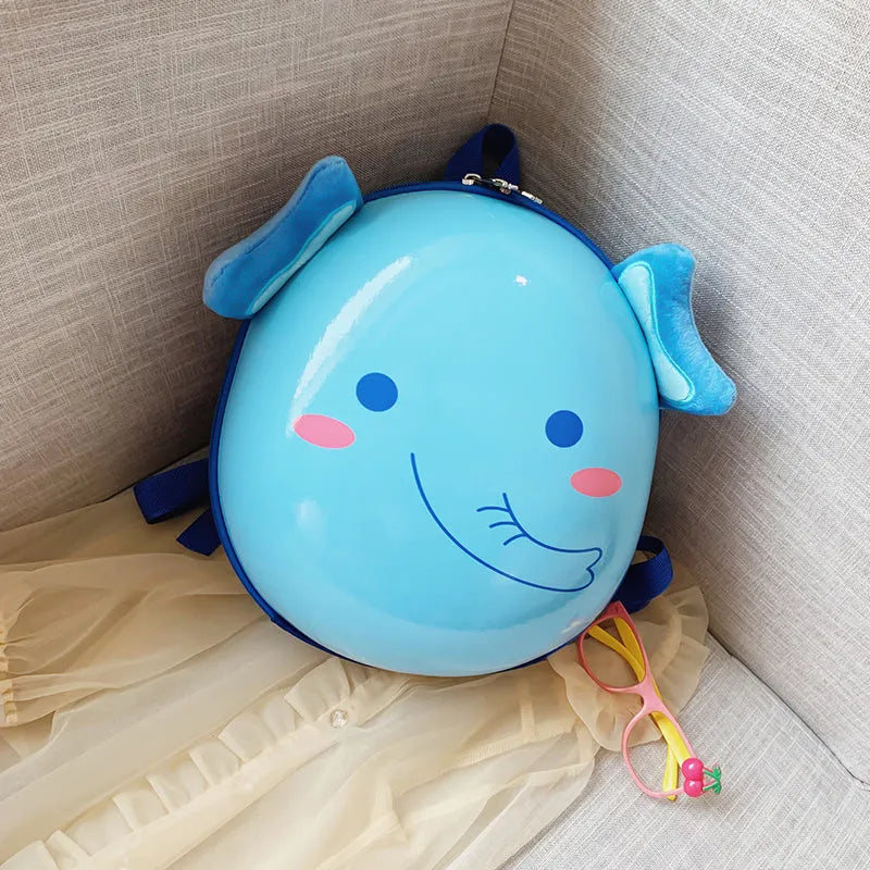 Hard shell children's backpack with cute cartoon animal design for kindergarten boys and girls
