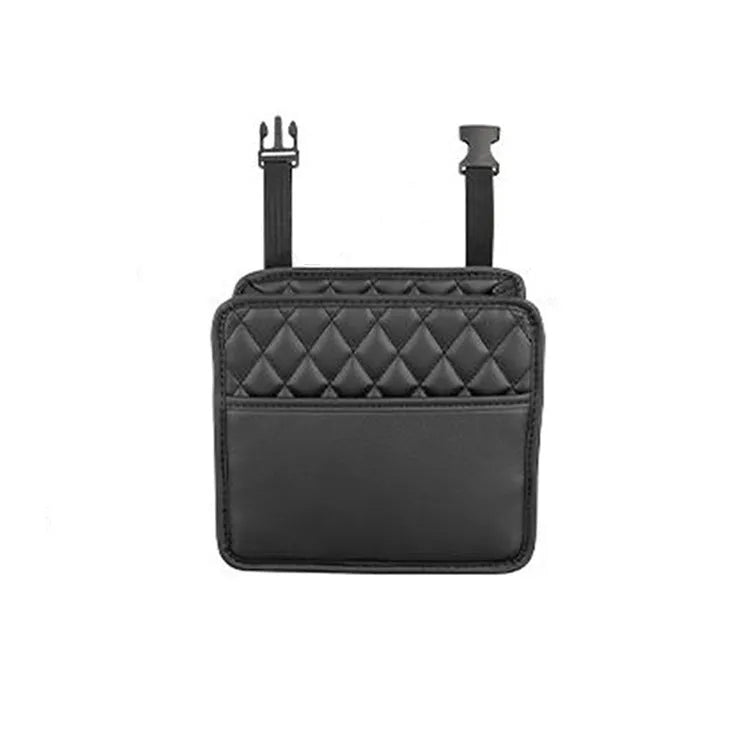 Leather car interior hanging storage bag organiser trash can in black pink green white colours
