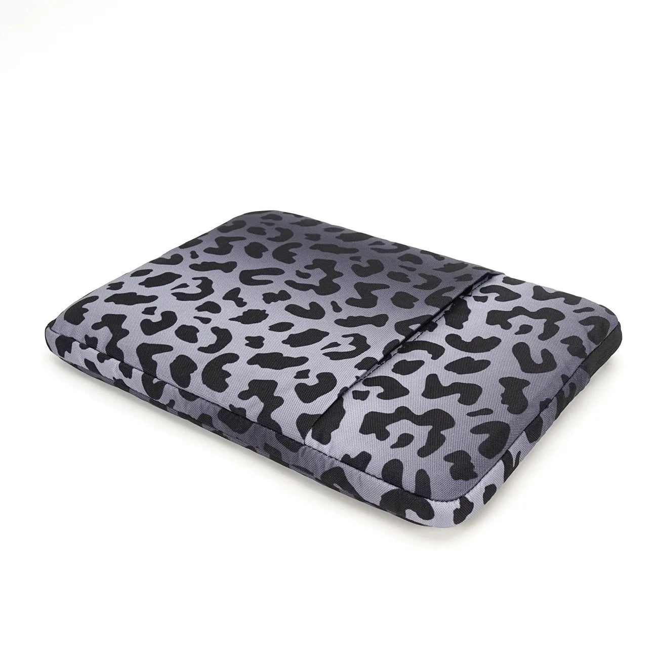 Leopard print laptop sleeve with flannel lining for 13-inch to 16-inch devices