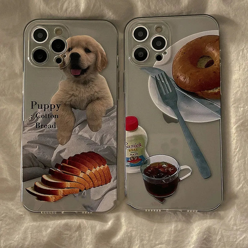 Fully wrapped silicone anti-drop phone case in cat design for iPhone 13 Pro Max