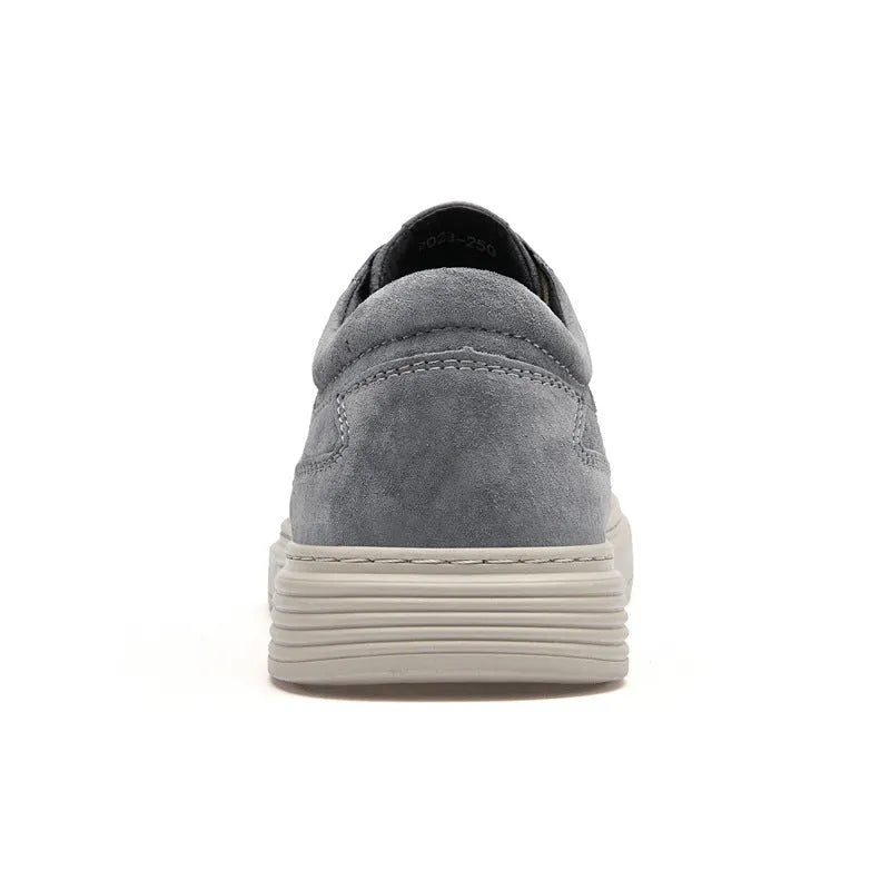 Men's grey and sand casual skate shoes with pigskin upper and rubber sole