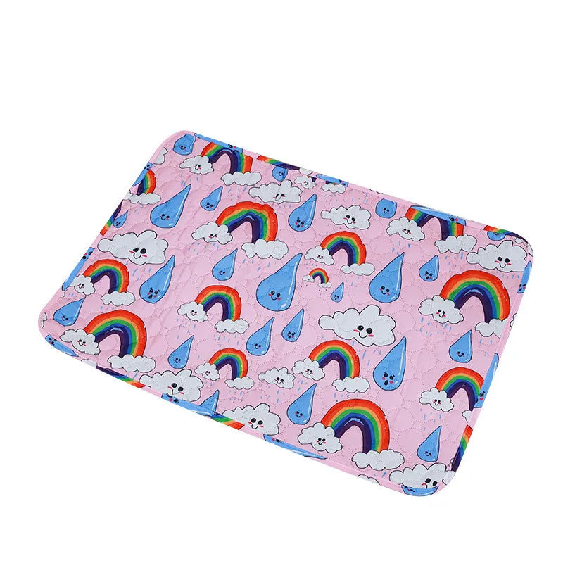 Reusable washable pet urine pad with animal pattern and waterproof backing
