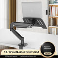 Aluminium alloy laptop support with suspended cooling and mechanical arm base on a desk