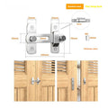 Heavy-duty stainless steel barn door hasp lock with flat shackle, shown at a 90-degree angle.