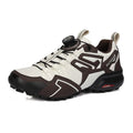 Men's off-road lightweight hiking shoes in black with an elastic band closure and rubber sole.