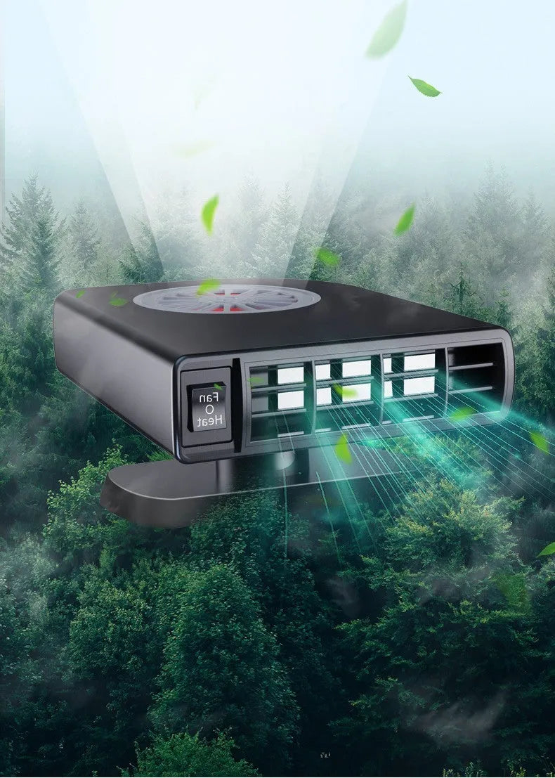 Black vehicle-mounted heater for car defrosting and defogging with compact ABS construction
