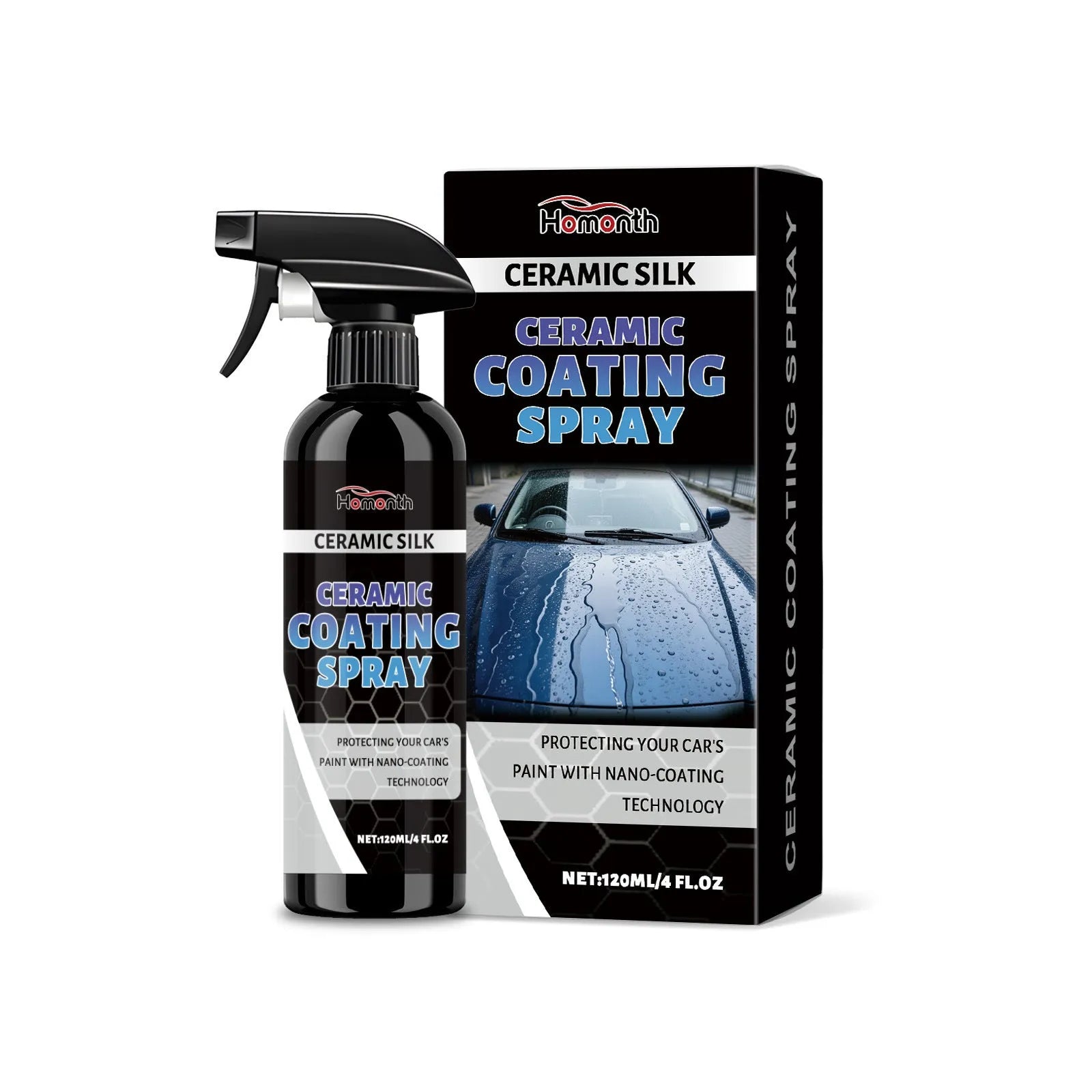 Ceramic coating spray 120ml protective agent bottle with anti-fading and gloss enhancement properties