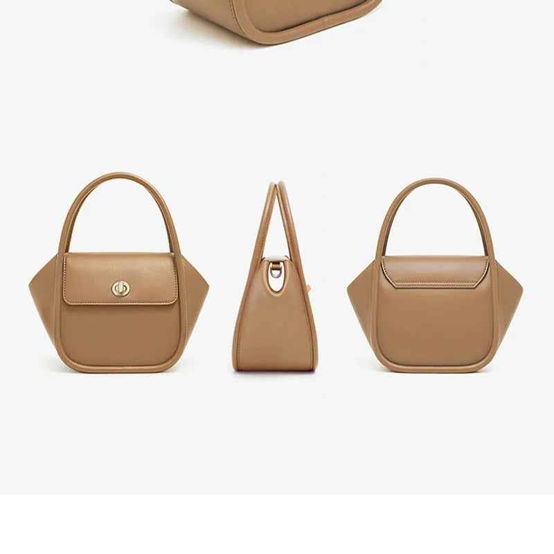 Leather wing bag with latch closure and buckle detailing in cow leather with cross-body strap
