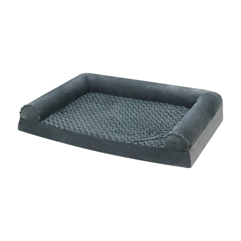 Light grey cloth dog kennel for large dogs, showing soft fabric construction and open design.