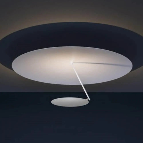 50cm diameter iron ceiling lamp in white or white gold finish with warm LED light