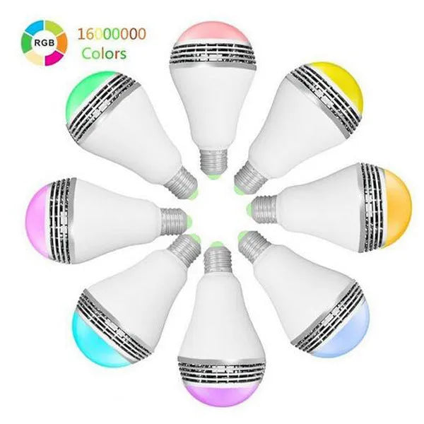 Smart Bluetooth speaker E27 bulb light with RGB+W colour changing and dimmable control
