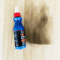 Blue automotive scratch repair agent with applicator sponge for car paint damage restoration