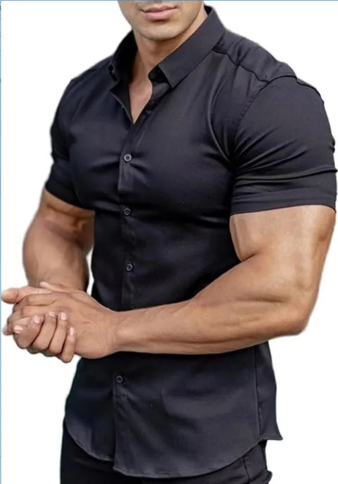 Men's casual short sleeve printed shirt with collar in regular fit, available in multiple colours.