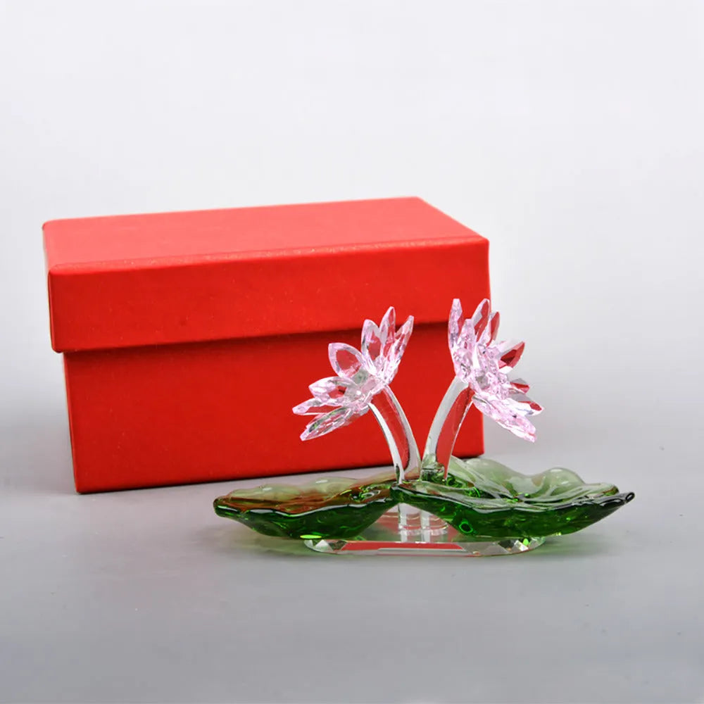 Pink hand-carved white crystal ornament cartoon paperweight sandblasted finish