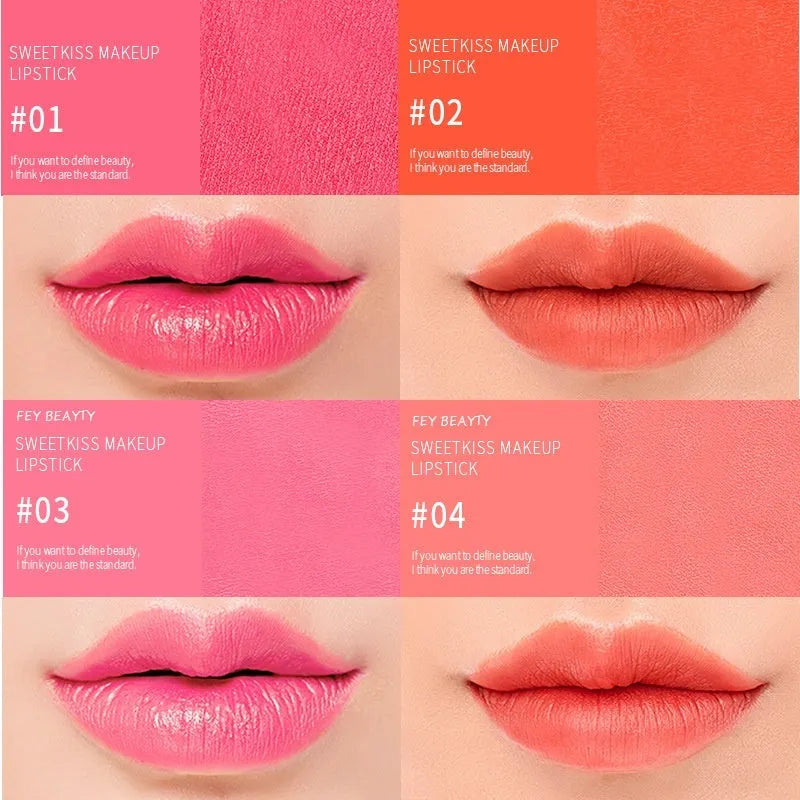 Fey Beauty moisturising lipstick in cameo brown nude shade with non-fading, no-transfer formula