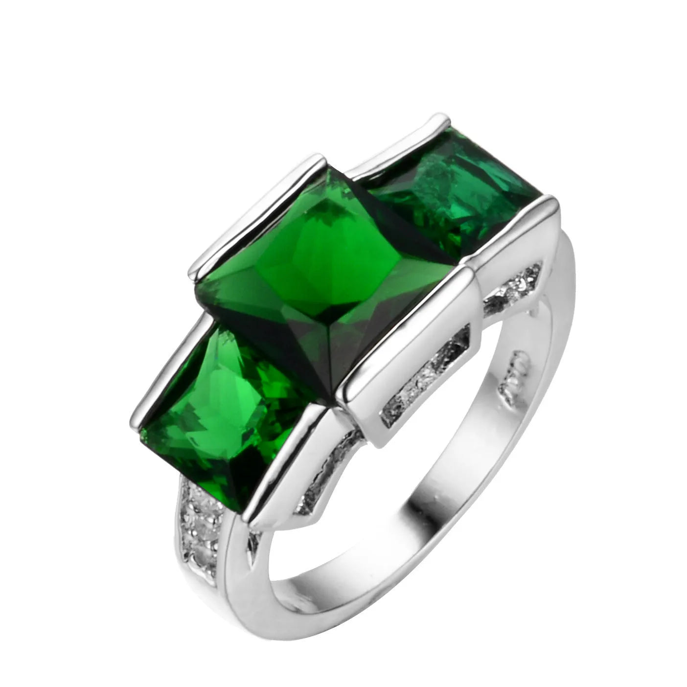 Geometric copper women's ring with an electroplated finish shown in multiple colour options on a white background.