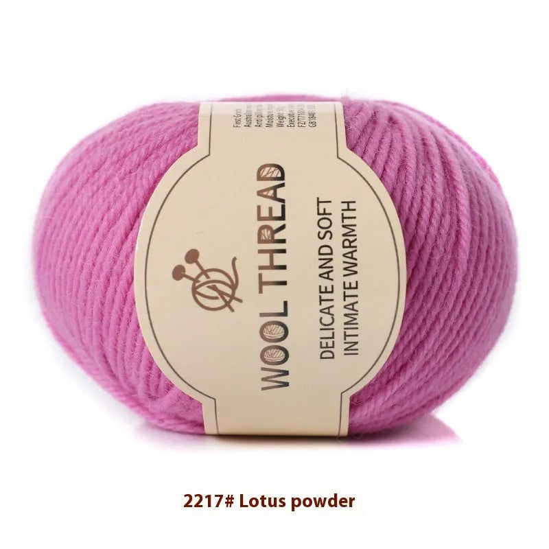 Roll of woolen knitting yarn thread for hand knitting with size 10 needles in various colour options