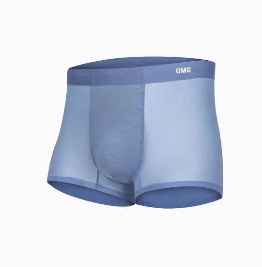 Men's seamless lightweight sports underwear in black, shown flat, highlighting the antibacterial crotch panel.