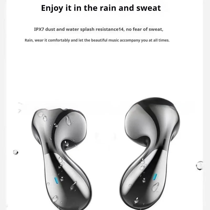 TWS wireless Bluetooth earphones with digital display in simple style, black gift box