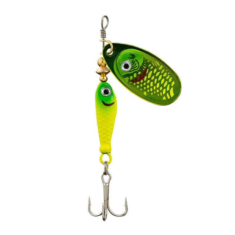 Metal rotating sequins hand-cranking composite simulation lure in blue colour with fishhook 9g 7cm