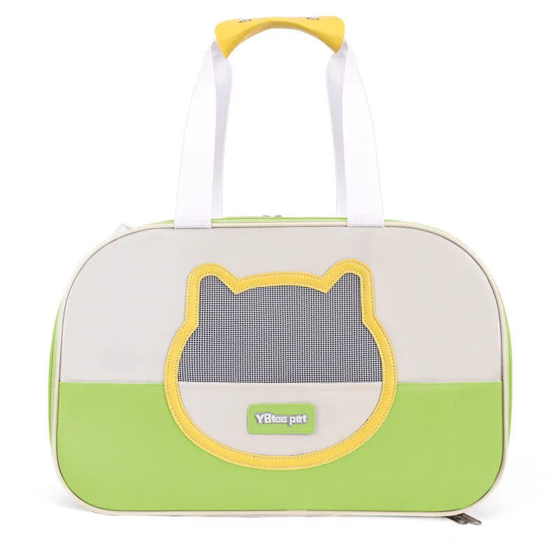 Foldable cat school backpack in Oxford cloth with contrast colour pattern and breathable design