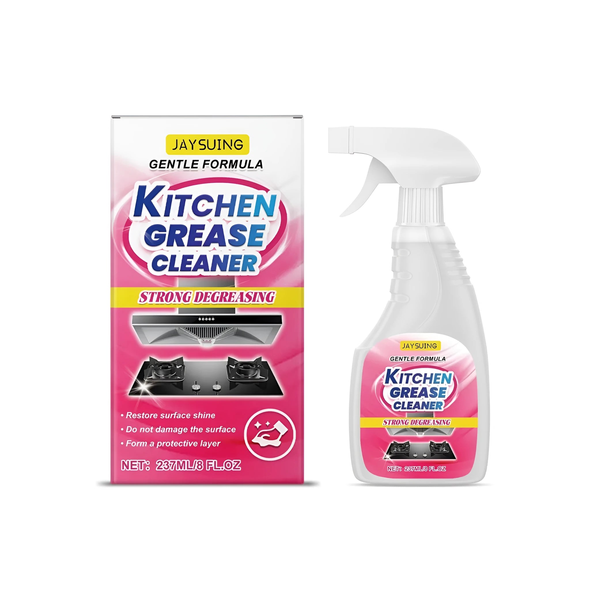 237ml bottle of kitchen grease cleaner spray for stovetops and cookware