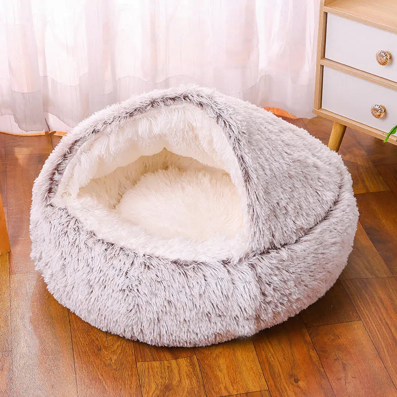 Waterproof dog kennel with semi-surrounded design in champagne colour showing sheltered interior space