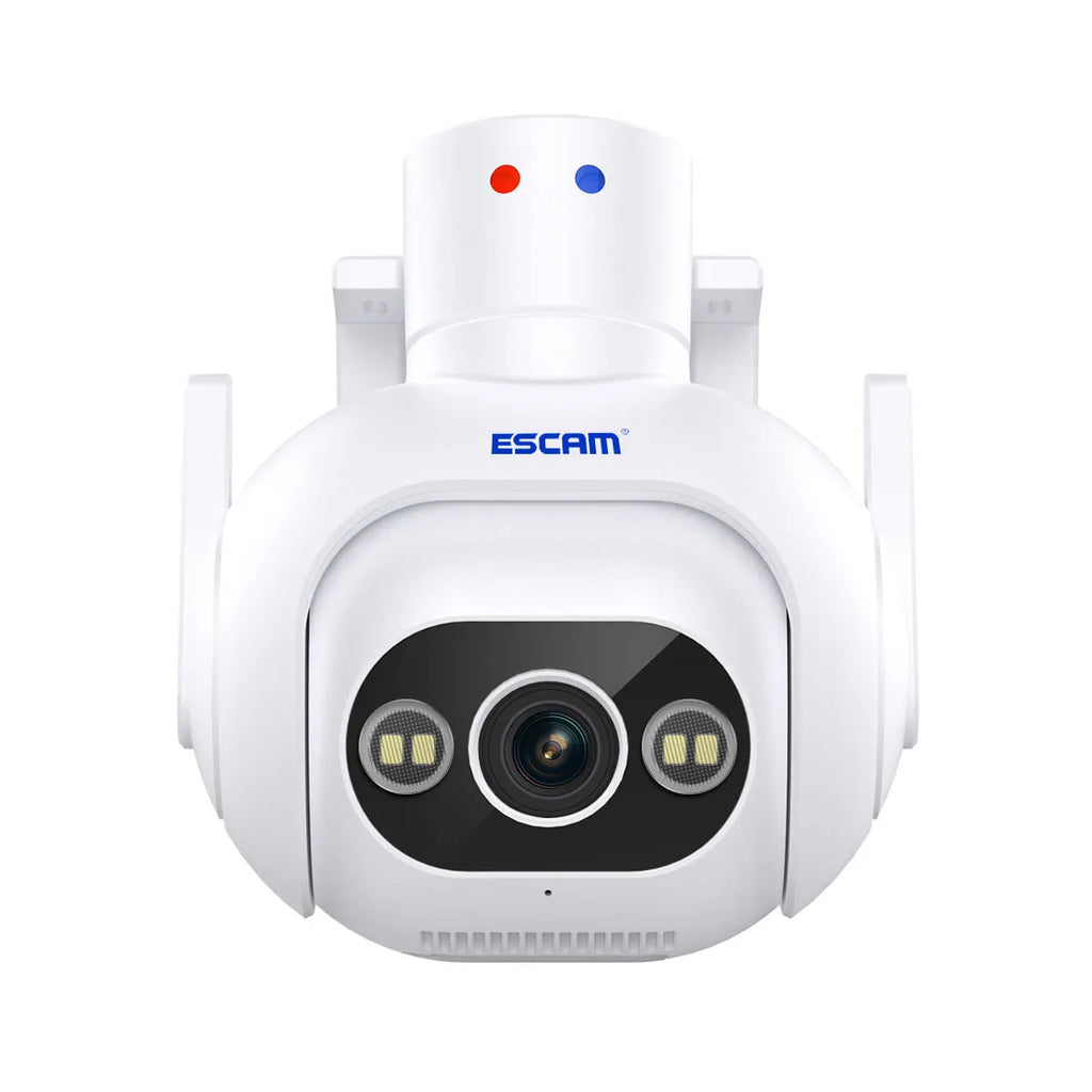 Smart colour night vision H265 security camera with wall mount in plastic housing.