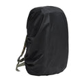 Army Green waterproof rain cover for an 80-litre outdoor backpack on a hiking trail.