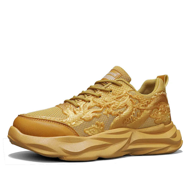 Casual fly knit sneakers in dragon colours with rubber sole for leisure activities
