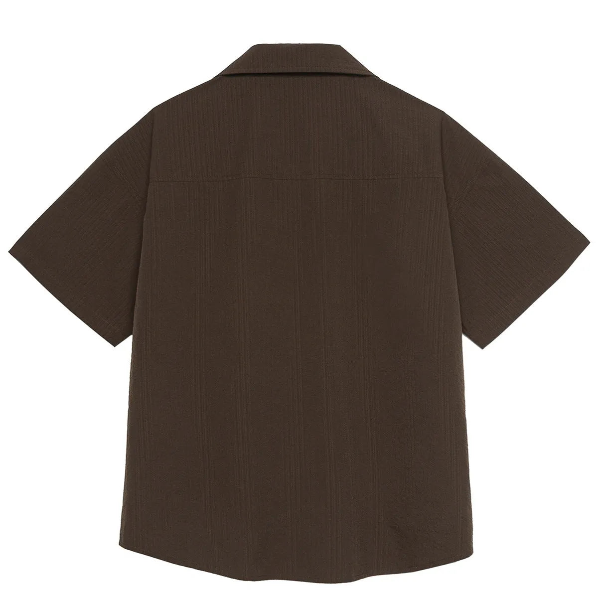 Brown striped waterproof quick-drying Cuban collar short sleeve outdoor shirt