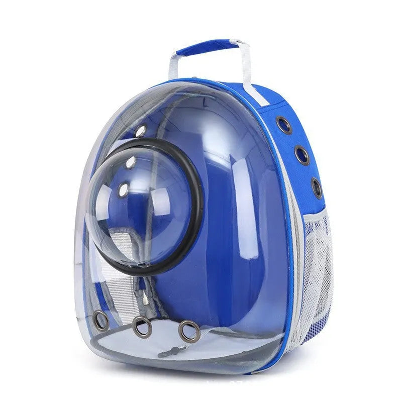Grey PC astronaut-style cat carrier bag with side opening and large interior space.